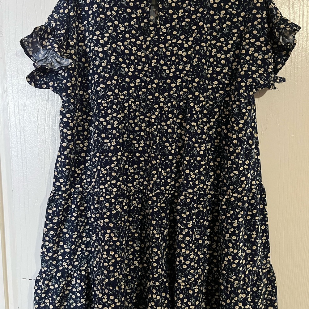 Floral Navy Blue Kids Dress